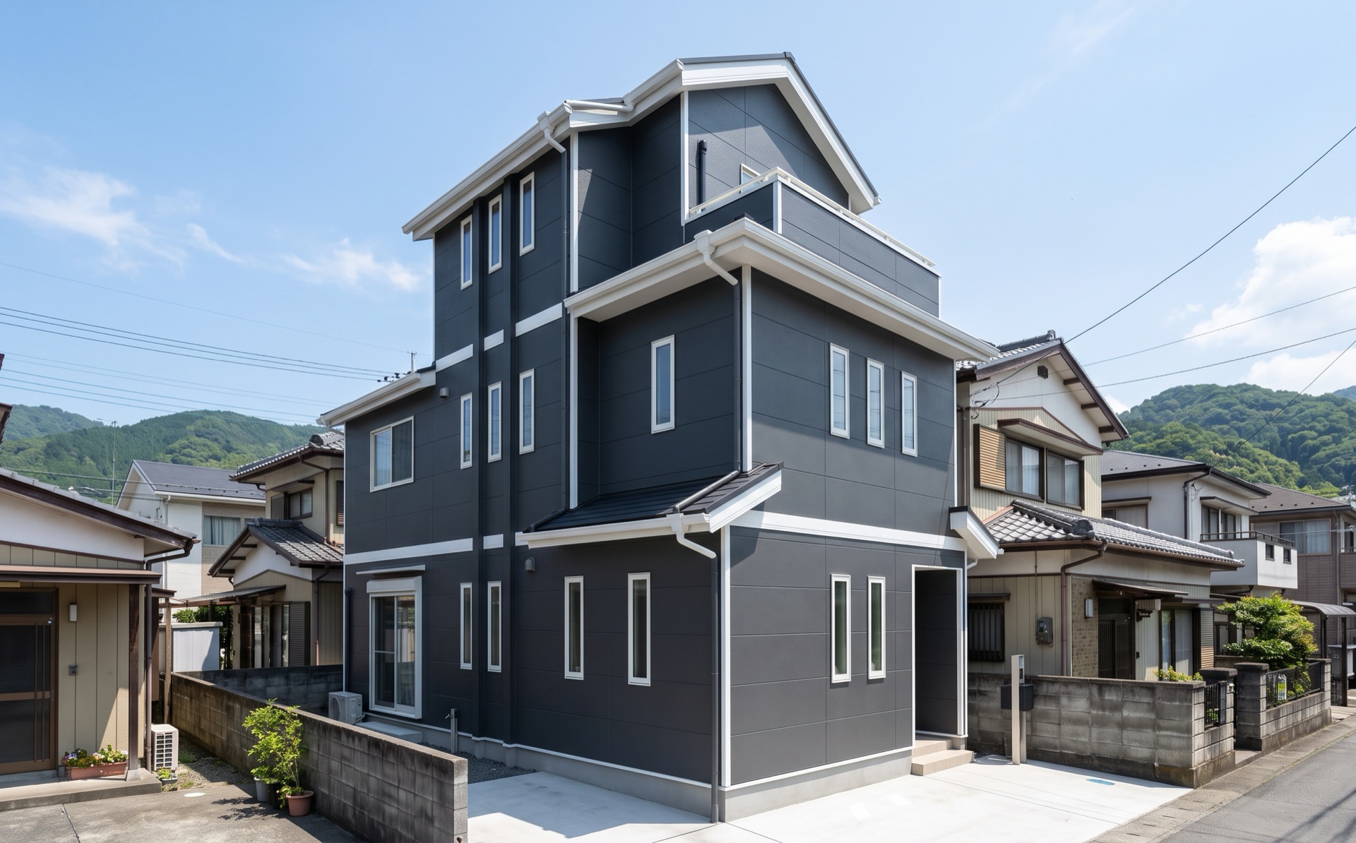 塗り替えを終えた家の外壁