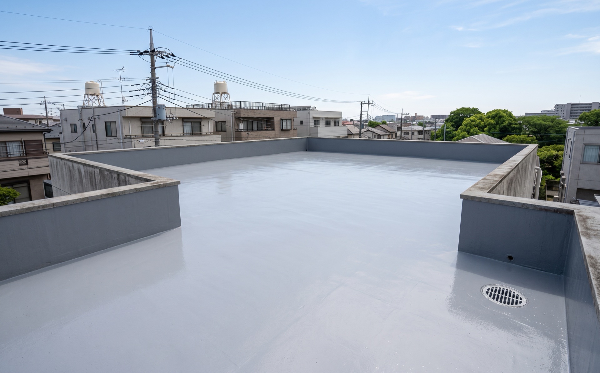防水工事を終えた屋上